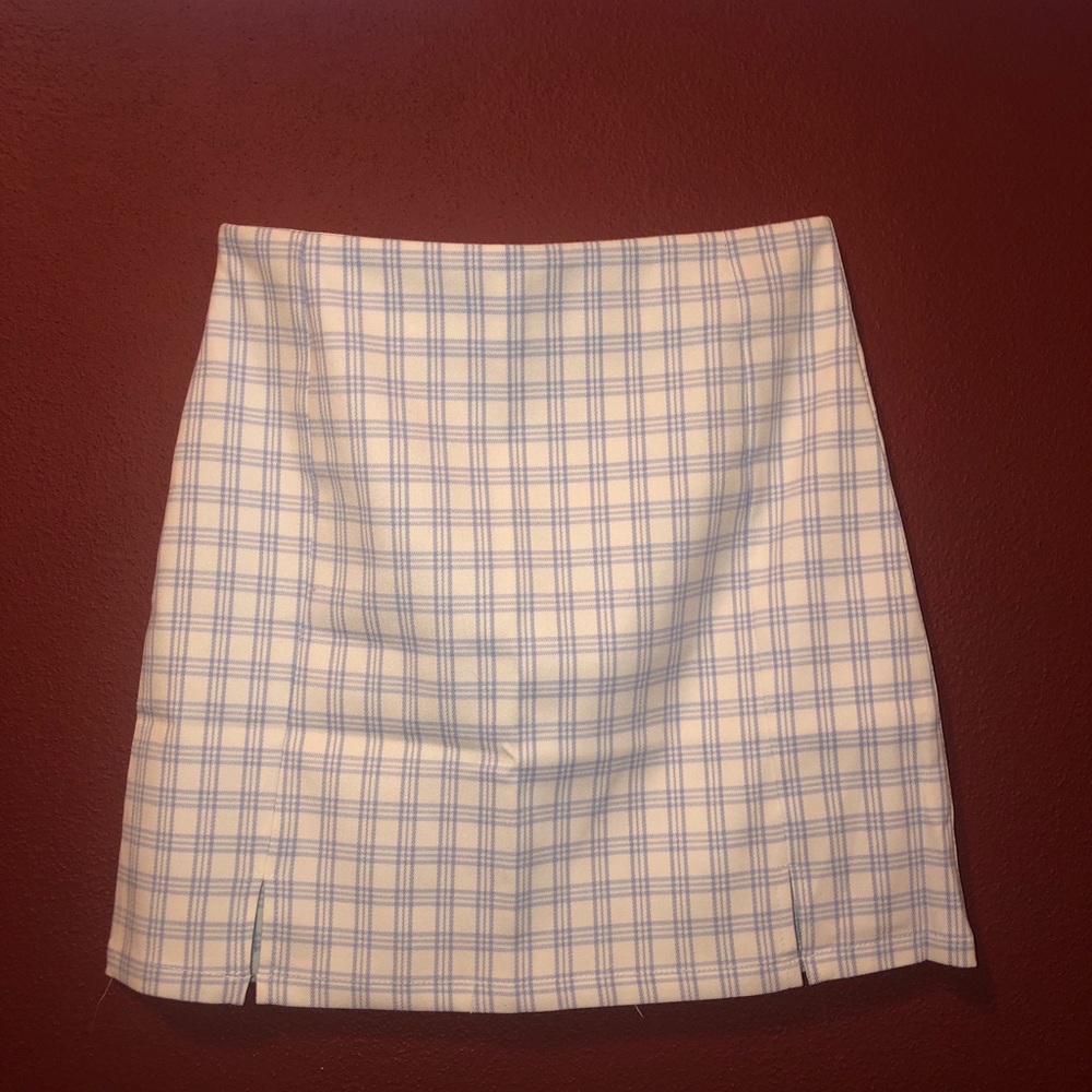 SHEIN Plaid slit hem mini skirt
